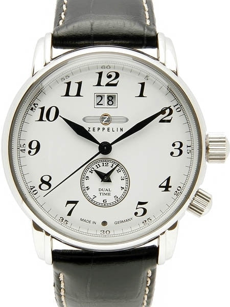 Graf Zeppelin German Made, Dual Time, Big Date Watch with Two Crowns.  #7644-1