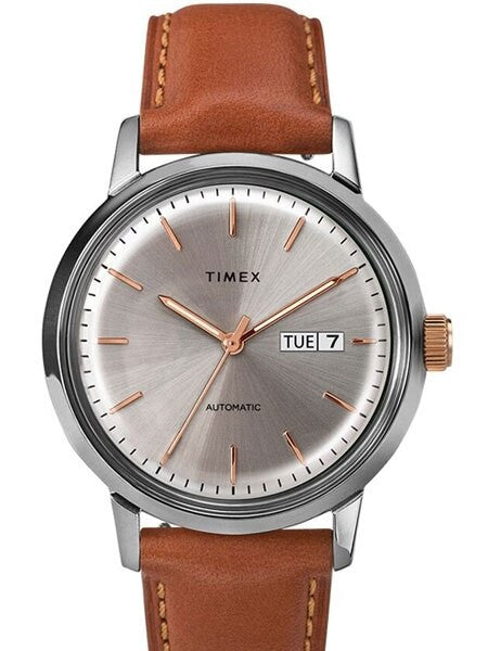 Timex 40mm Marlin 21-Jewel Automatic Watch with Stainless Steel Case and Silver Dial #TW2U11800ZV
