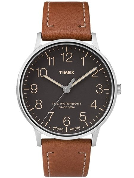 Timex 40mm Waterbury Quartz Watch with Black Dial and INDIGLO Night-Light #TW2P95800ZA