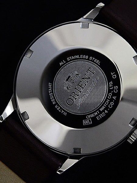 Orient V3 Automatic Dress Watch with Black Dial, Applied Silver Hour Markers #ER2400LB