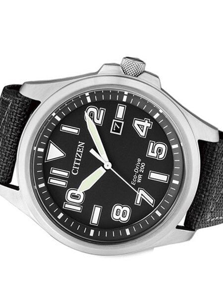 Citizen Military Watch Eco-Drive Black Dial with Black Nylon Strap #AW1410-24E