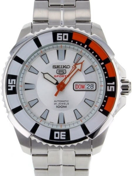 Seiko 44mm Sports 5, 24-Jewel Automatic Watch with Day and Date Window #SRP201