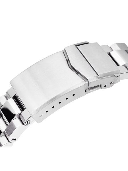 Strapcode 22mm Hexad-O "Boyer" 316L SS Bracelet with Polished Center Links for New Seiko Samurai #SS221820BPS066