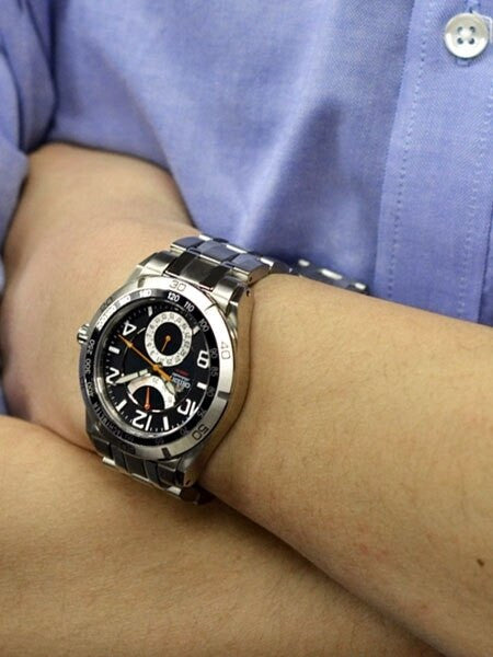 Planet Orient 21-Jewel Automatic with Power Reserve and Stainless Steel Bracelet #FM00001B