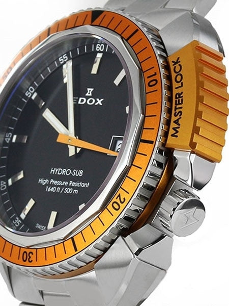 Edox Hydro-Sub Swiss Quartz Dive Watch with Edox MasterLock  #53200-3OM-NIN