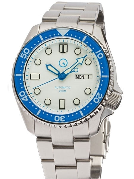 Islander Automatic Dive Watch with Solid-Link Bracelet, AR Sapphire Crystal, and Luminous Sapphire Bezel Insert #ISL-10