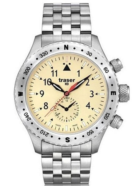 Traser Jungmann Aviator Chronograph Watch with Sapphire Crystal, 12-hour Totalizer #100372