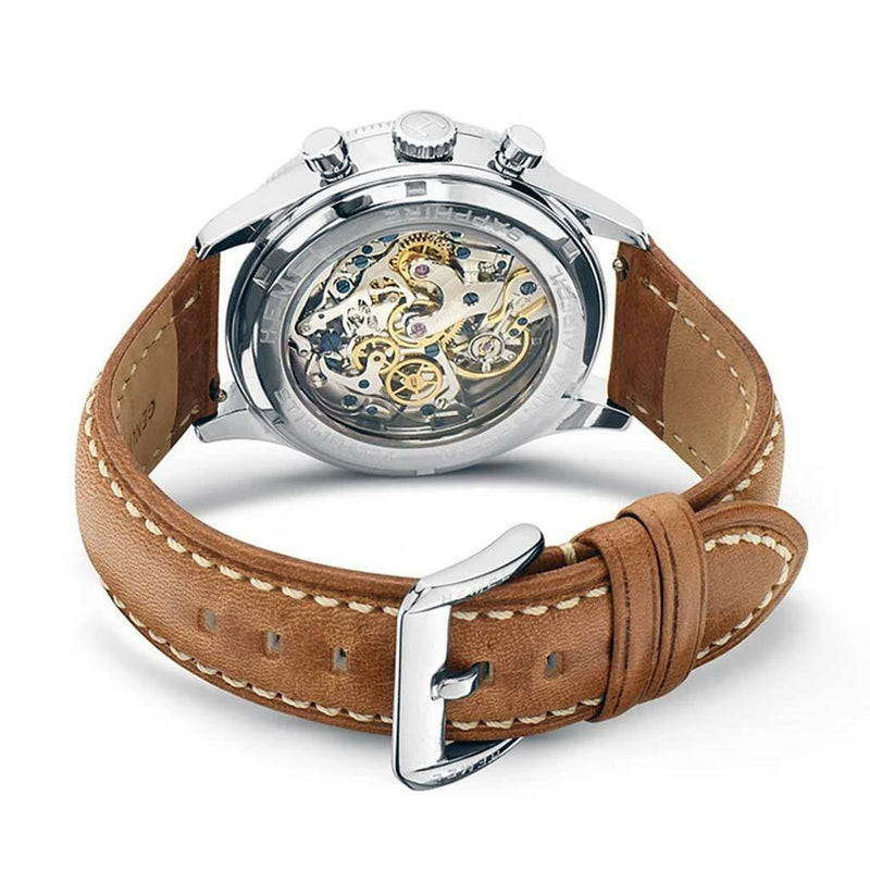 HEMEL Blue Mechanical Chronograph Watch with Dual-Time Bezel and DD Sapphire Crystal #HF15NA