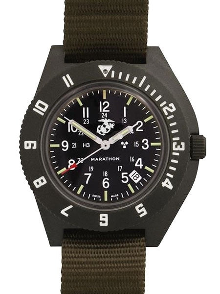 Marathon Swiss Made Quartz USMC Military Navigator Watch with Tritium Illumination #WW194013SG-USMC