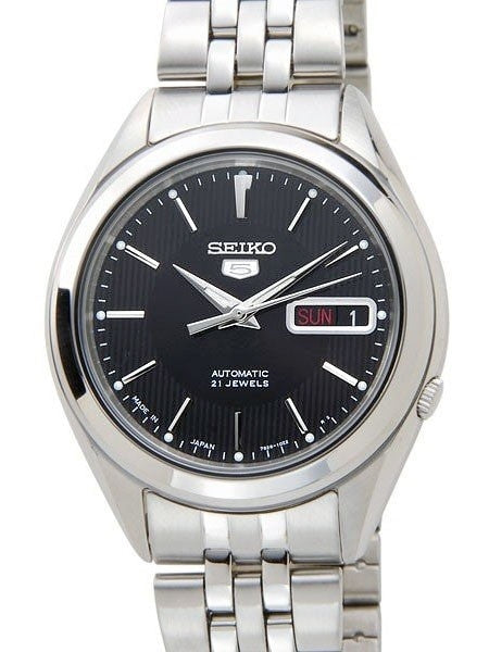 Seiko 5 Automatic Black Dial Watch with Stainless Steel Bracelet #SNKL23J1