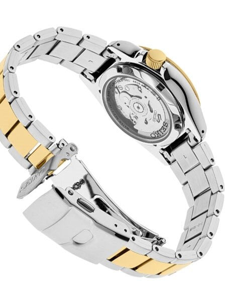 Seiko 5 Sports 24-Jewel Automatic Watch with Black Dial and Two-Tone Bracelet #SRPE60
