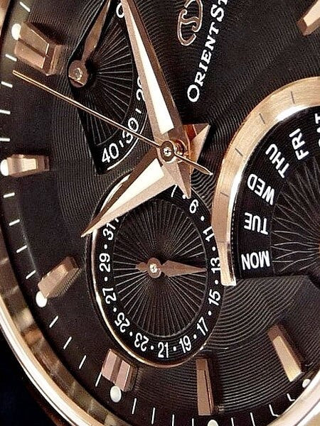 Orient Star Retrograde Day Watch with Date, Power Reserve, Sapphire Crystal #DE00003B