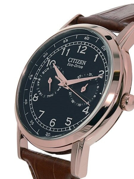 Citizen Rose Goldtone 42mm Eco-Drive Watch with Day-Date Sub-Dials #AO9003-08E