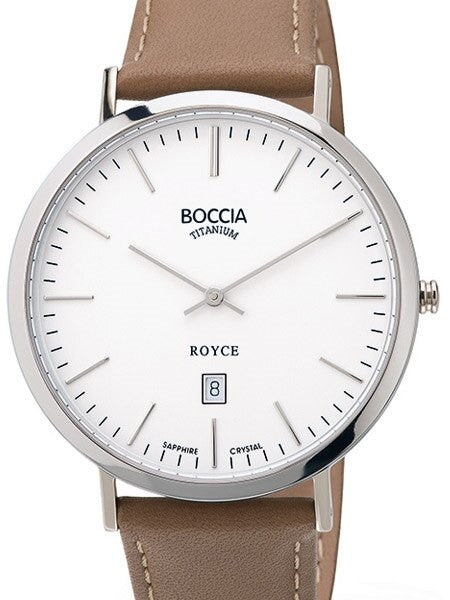 Boccia Mens Thin Quartz Watch with 42mm Titanium Case and a Sapphire Crystal #3589-01