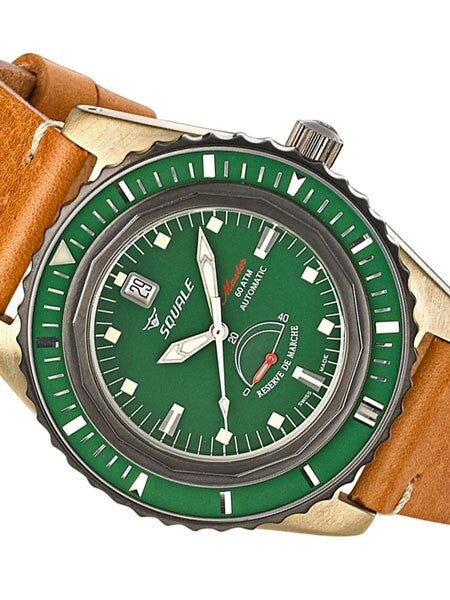 Squale Master Professional Swiss Automatic Dive watch with Bronze Case, Power Reserve #MSTR-Bronze-Green
