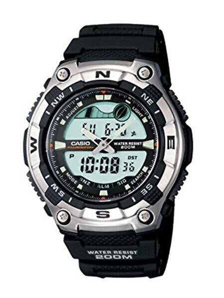 Casio Analog-Digital Sports Chrongraph Watch with Tide Graph, Moonphase #AQW100-1AV