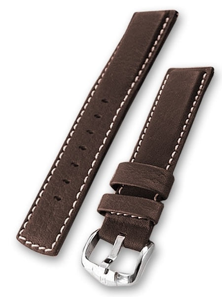 Scratch and Dent - Hirsch 20mm Mariner Water Resistant Brown Leather Watch Strap #145021-10