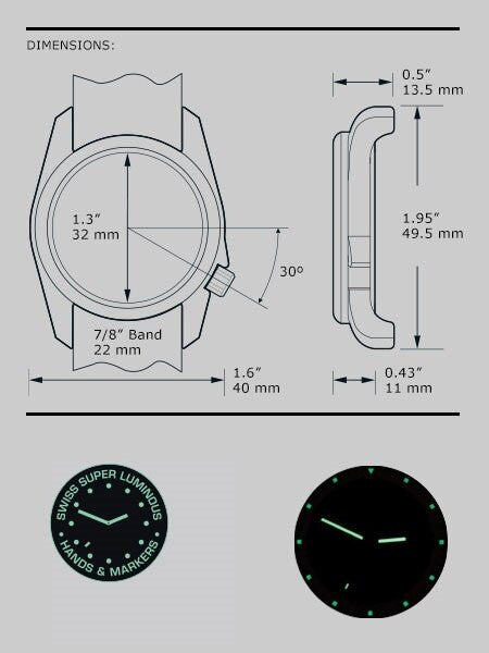Bertucci DX3 Field Resin Watch, Dash-Striped Nylon Strap, Black Dial - 11040