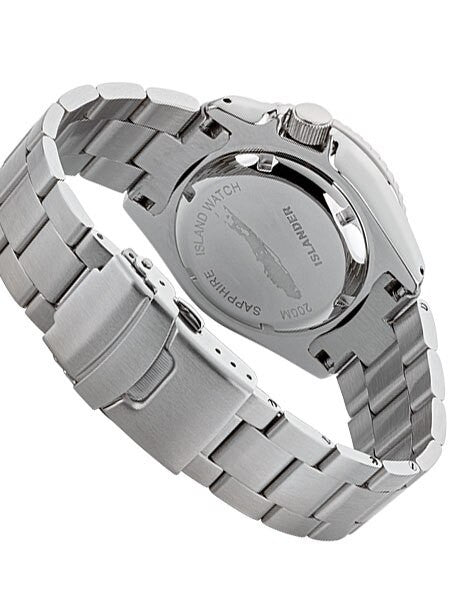 Islander Automatic Dive Watch with Solid-Link Bracelet, AR Sapphire Crystal, and Luminous Ceramic Bezel Insert #ISL-03