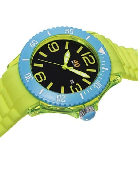 40Nine Clear Plastic 46mm Case with Yellow Silicone Rubber Strap #40NINE02-WHITEPINK3