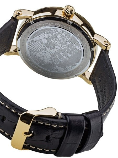 Brillier 43mm Americana Chapter 2 Railroad Swiss Quartz Watch with Calfskin Leather Strap #BR-08