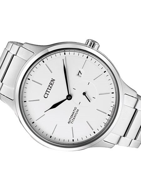 Citizen Automatic Titanium Watch with Titanium Bracelet and White Dial #NJ0090-81A