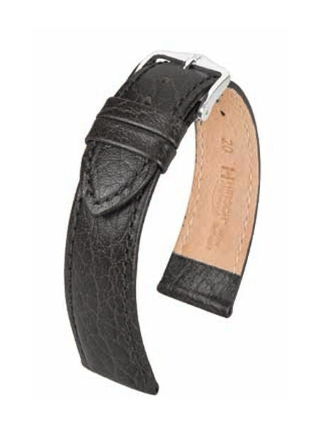 Hirsch Highland Black Textured Italian Calf Skin Watch Strap #043020-50
