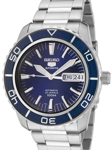 Seiko 41mm Sports 5, 23-Jewel Automatic Watch with Day and Date Window #SNZH53K1
