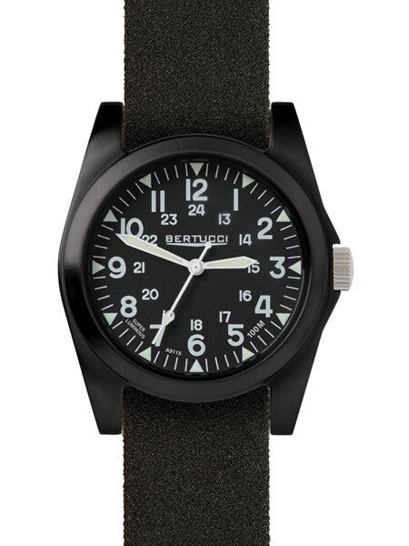 Bertucci A-3P Sportsman Vintage Field Watch with a 42mm Black Poly-Carbonate Case - 13353