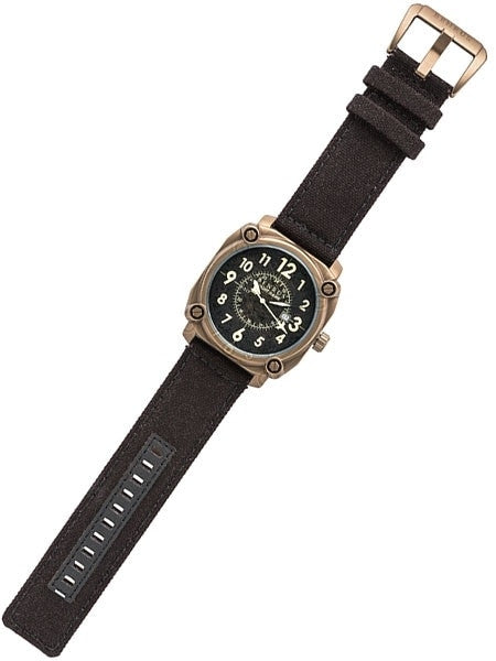 BENRUS 43mm Stainless Steel, Military-Inspired Quartz Nighthawk Watch #BR002C