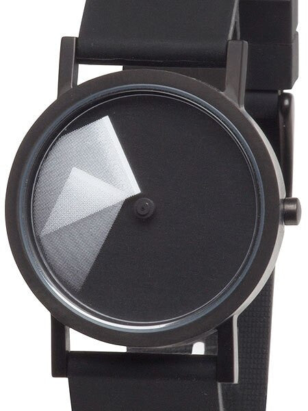 Projects 33mm Black Deja Vu Quartz Watch with Matching Rubber Strap #7287W