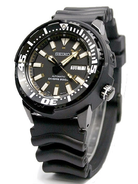 Seiko 24-Jewel Automatic Black PVD Air Dive Watch with Case Shroud #SRP231K1