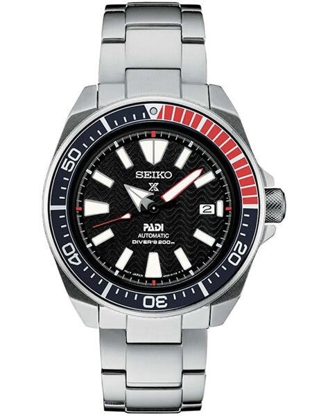 Seiko Samurai Prospex PADI Automatic Dive Watch with Stainless Steel Bracelet #SRPB99