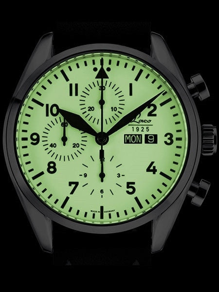 Laco Havanna Valjoux 7750 Swiss Automatic Chronograph with Fully Luminous Dial #861892