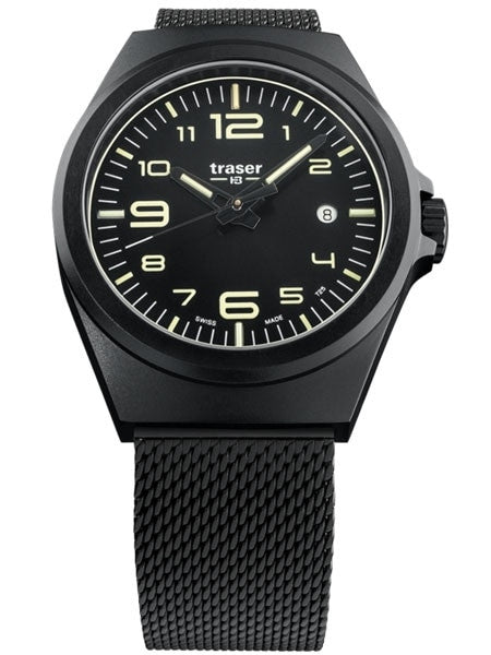 Traser P59 Essential M Black Dial Watch w/Trigalight + SuperLuminova #108206