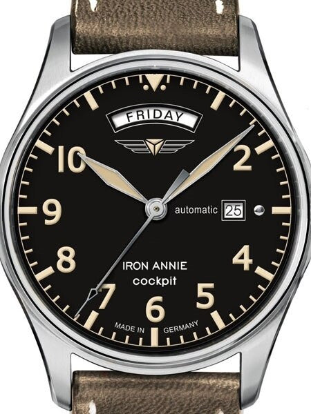 Iron Annie 42mm Cockpit Automatic Watch with Day and Date #5164-2