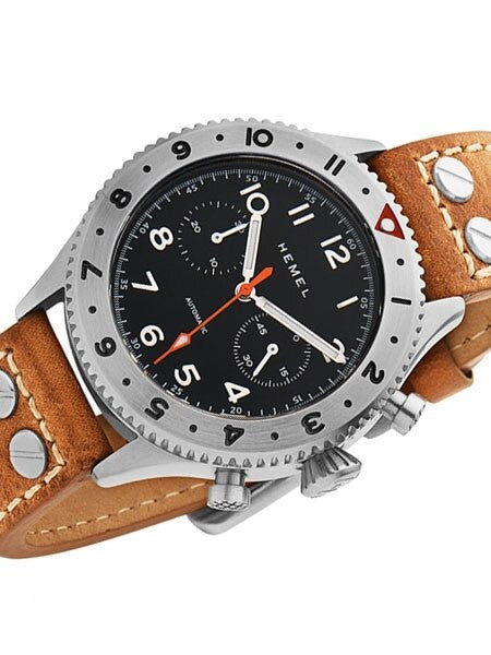 HEMEL 24 Automatic Chronograph Watch with GMT Bezel and Sapphire Crystal #HFT20-NE2