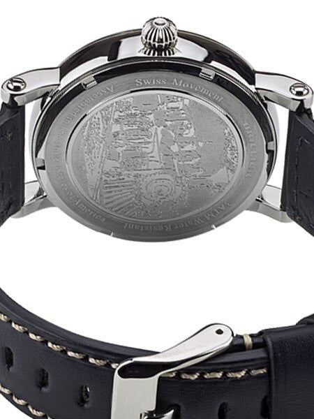 Brillier 43mm Americana Chapter 2 Railroad Swiss Quartz Watch with Calfskin Leather Strap #BR-06