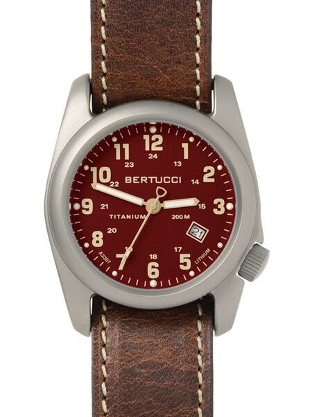 Bertucci A-2T Titanium Watch, 10-Year Lithium Battery, Horween Leather #12731
