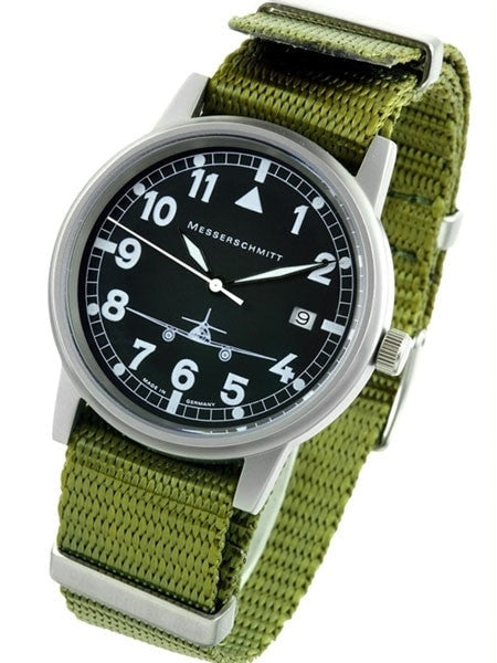 Messerschmitt 38.5mm Stainless Steel Case Aviator Watch #ME262S