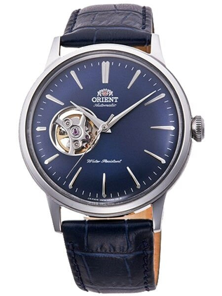 Orient Bambino Open-Heart Automatic Watch with Blue Dial and
