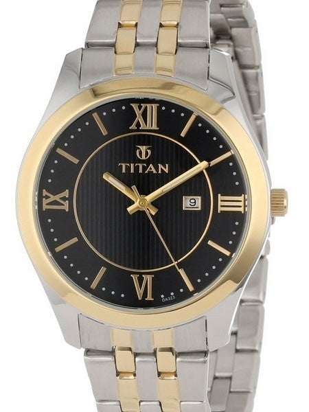 Titan Two-tone Regalia Dress Watch with Precision Quartz Movement and Matching Bracelet #9382BM02