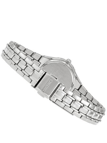 Seiko Women's Solar Dress Watch with 18 Diamond's on the Bezel, Black Dial #SUT067