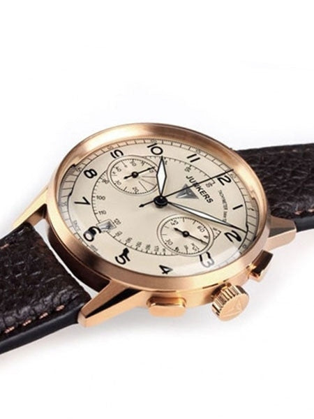 Junkers G38 Beige Dial, Quartz Chronograph with 60-Minute Timer #6972-1