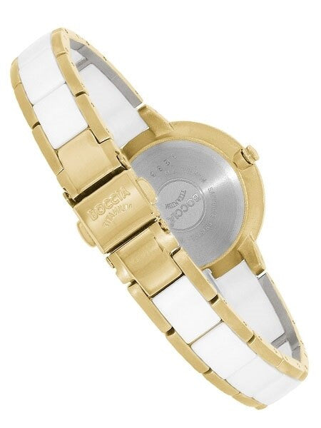 Boccia Ladies Quartz Watch with Goldtone Titanium and White Ceramic Bracelet #3236-02