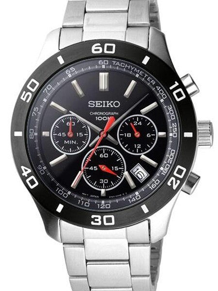 Seiko Quartz Chronograph with 24-hour Sub-Dial on a Steel Bracelet #SSB053p1