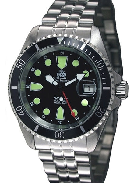 Tauchmeister Automatic 40mm Dive Watch with Red 24-hour Hand  #T0288