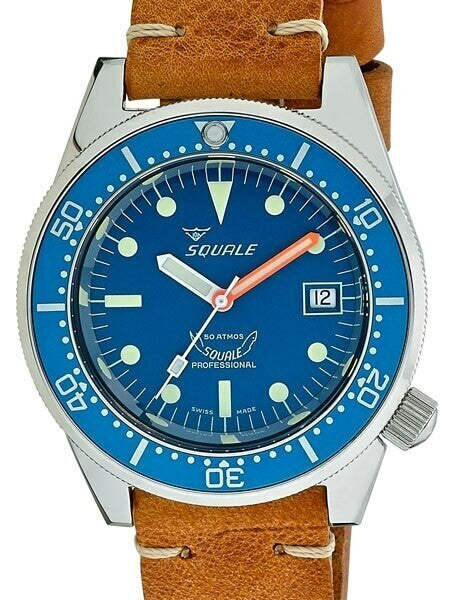 Scratch and Dent - Squale 500 Meter Swiss Automatic Dive Watch with Blue Dial  #1521-026-BLR