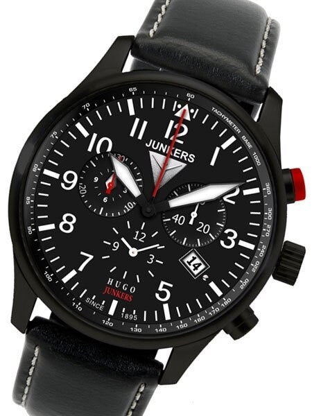 Junkers Hugo Junkers Series 12-Hour Totalizer Chronograph Watch with Alarm #6680-2