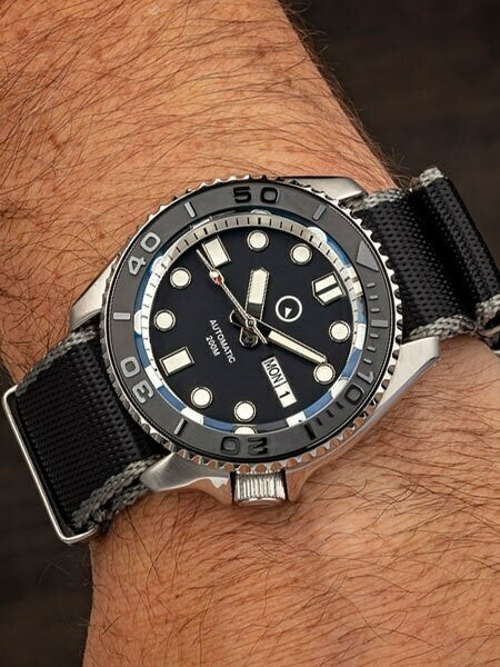 Scratch and Dent - Islander Automatic Dive Watch with Seat-Belt Strap, Sapphire Crystal, and Ceramic Bezel Insert #ISL-04